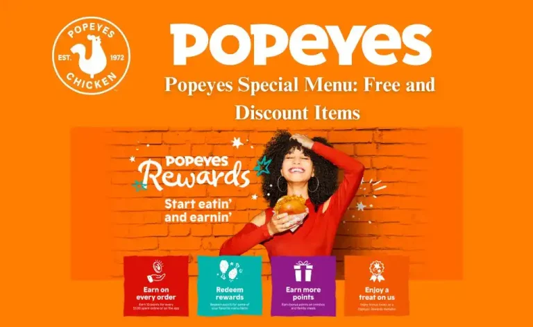 Popeyes special menu free and discount items