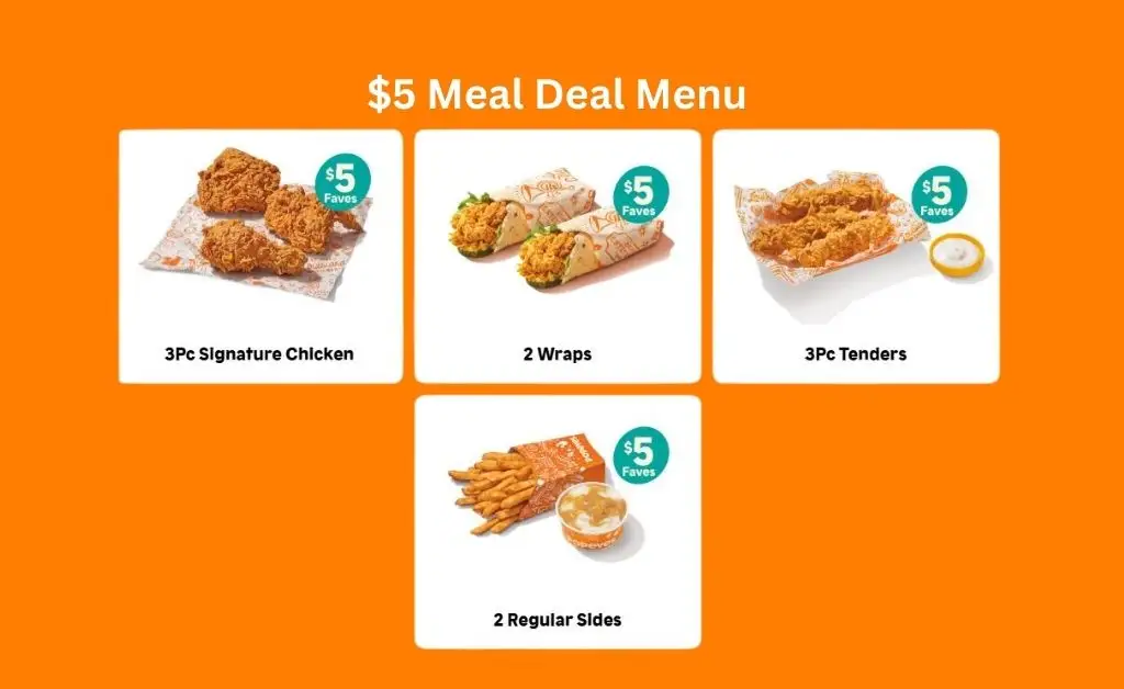 $5 meal deal menu
